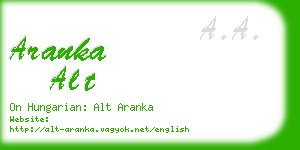 aranka alt business card